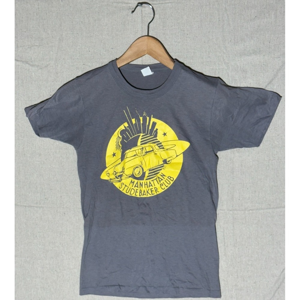 Vintage 80s Studebaker Car Club T-Shirt Mens S Manhattan NYC Skyline 1985 USA